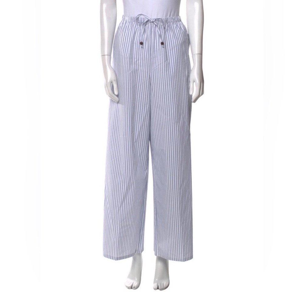 Christian Lacroix Intimates Wide Leg Pants Striped Size Large Blue White Womens